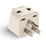 Orei 2 In 1 Usa Travel Adapter Plug Uk/eu To Type -grounded Beige. Fixed Price $6.99.