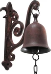 Vintage Cast Iron Dinner Entry Door Bell, Outside Hanging Decor Brown. Fixed Price $70.05.