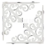 2 Cast Iron Fleur De Lis Shelf Brackets Scrolls Victorian Style Antique White 8". Fixed Price $31.45.