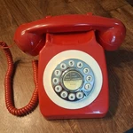 Retro 1960S Replica Telephone Push Button Wild & Wolf 746 Red. Fixed Price $29.99.