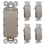 Matte Finish Lighted Minimalist Paddle Switch, Nickel, 5 Pack, Ul Listed. Fixed Price $64.99.