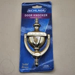 Schlage Solid Bright Brass Door Knocker: Model SC2-3107-605 New Sealed. Fixed Price $14.99.