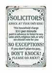 Funny Soliciting Sign For House Don Knock Solicitors At Yo. Fixed Price $16.41.