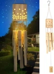 Bamboo Wind Chimes For Outside With Solar Accent Light, Outdoor Wooden. Fixed Price $55.95.