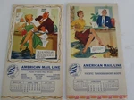 American Mail Line, Lot Of 2 Notepads W/ Wilson Cutler Cover Illustration, 1956. Fixed Price $10.77.