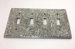 Vicenza Designs San Michele Wall Plate 4 Toggle Opening Polished Silver WP7008. Fixed Price $59.99.