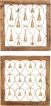 Mango Wood Bell Home Wall Decor Framed Sculpture, Set Of 2 Art 16" X. Fixed Price $51.99.