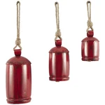 79 Metal Indoor Outdoor Decorative Cow Bells Tibetan 10",8",6"H, Red. Fixed Price $36.11.