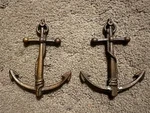 Brass Anchor Door Knocker W/rope, Vintage X2. Fixed Price $24.99.