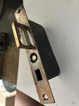 Working Antique 6 7/8 X 1 Brass Plate Steel Face Female Pocket Door Lock Pull. Fixed Price $23.95.
