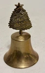 Vintage Solid Cast Brass Christmas Tree Bell 4". Fixed Price $8.99.