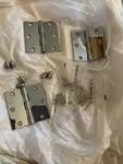New Emtek Hinge W/ Button Finials - Sq 3.5 X Stainless Steel. Fixed Price $75.00.