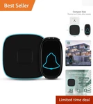 Durable Waterproof Wireless Door Bell - Easy Install, 1000FT Range, Led Flash. Fixed Price $25.98.
