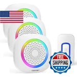 Tecknet Wireless With 3 Portable Doorbells Rgb Light, Battery Powe. Fixed Price $52.85.