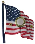 Surface Mount Push Button Doorbell Painted American Flag Colorful Polyresin. Fixed Price $23.95.