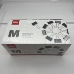 One Box Medium Black Binder Clips, 1/4" Wide, 5/8" Capacity, 144/NEW. Fixed Price $9.99.