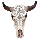 Bestgiftever Rustic Tribal Bull Head Wall Art - Tooled 13"L X 13"W, White. Fixed Price $90.99.