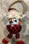 Vintage Christmas Door Knob Hanging Jingle Bell Elf Santa Metal 1996. Fixed Price $7.49.