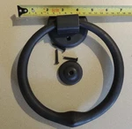 Large 7" Baldwin Matt Black Ring Door Knocker, Display Demo Item, New. Fixed Price $39.99.