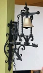 Vtg Colonial Wrought Cast Iron Door Bell Pull Handmade Samuel Yellin Style. Fixed Price $350.00.
