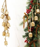 Rustic Golden Christmas Bell And Velvet Bows Beautiful S.... Fixed Price $37.99.