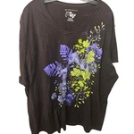 Just My Size Women 5X T-shirt Bundle 2PK Brown Floral Teal Blu V-neck 100 Cotton. Fixed Price $24.75.