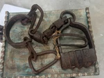 Antique Old Collectibles Hand Forged Iron Shackle Horse Leg Chain. Fixed Price $275.40.