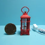 Dollhouse Miniature 12V Electric Square Red Lantern With Candle Bulb MH1063. Fixed Price $19.79.