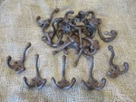 25 Rustic Cast Iron Wall Hooks Coat Hat School Farm Towel Bath Wholesale. Fixed Price $54.99.
