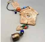 New Handmade Clay Bird House Wind Chime India Brass Bell CL-9 Moksha Garden. Fixed Price $14.99.
