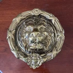 Antique Huge Brass Door Knocker Lion Face Mask Wreath Late Century Over 9 Lbs!. Fixed Price $99.99.