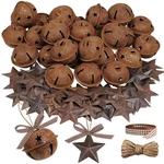 Winlyn 80 Pcs Rusty Metal Christmas Sleigh Bells Jingle Rustic Brown. Fixed Price $24.64.