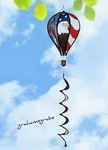 Premier Stars Stripes Patriotic Eagle Hot Air Balloon 16" Hanging Spinner 25868. Fixed Price $39.95.