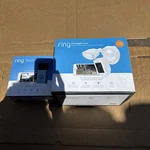 Ring Floodlight Wired Plus Surveillance Camera - White + Video Doorbell 2. Fixed Price $87.87.