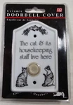 New Vtg Ceramic Illuminated Doorbell Cover Cat & It's Housekeeping Staff Figi. Fixed Price $14.99.