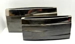 Set Of 2 Uttermost Brand Elongated Vases Chrome Textured Sculpted Aluminum India. Fixed Price $48.12.