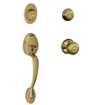 Schlage F62 609 Geo Plymouth Double Cylinder Antique Brass Handleset. Fixed Price $58.00.