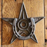 New Rustic Star Horseshoe Front Door Knocker Heavy Iron Home Western Decorator. Fixed Price $15.99.