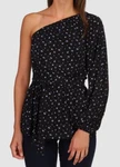 $88 Michael Kors Women's Black Floral Print One Shoulder Tunic Top Size. Fixed Price $21.29.