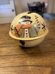 Christmas Jingle Bell Folk-art Style Metal. Fixed Price $10.00.