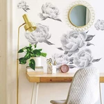 Roommates RMK4413GM Black And White Peonies Giant Floral Peel Stick Wall .... Fixed Price $10.82.