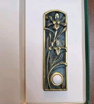 Flora & Fauna Pretty Doorbell Solid Brass Petina Box Never Used-irises. Fixed Price $25.00.
