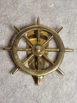 Vintage Moby Dick Specialties Solid Brass Spoked Ships Wheel Door Knocker. Fixed Price $30.00.