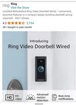 Ring Doorbell Wired 23-009405-01 Black Video 1080P Smart Wifi. Fixed Price $40.00.