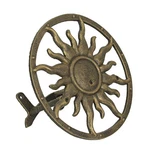 Zeckos Bronze Finish Cast Iron Sun Wall Mounted Hanging Garden Hose Holder. Fixed Price $79.95.