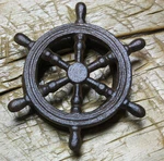 Cast Iron Antique Style Ships Wheel Door Knocker Nautical Pirate Brown Finish. Fixed Price $6.99.
