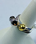 Kit Heath Rokk Nugget Tricolor Stackable Ring Set Sterling Silver Sz 7 Nwt 8.6G. Fixed Price $63.68.