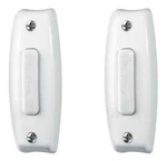 Lot Of 2 - Broan Nutone PB7LWH White Wired Lighted Push Buttons Door Bell Chimes. Fixed Price $13.99.