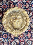 Large Vintage Solid Brass Lion Face Head Wreath Door Knocker Mgm Heavy Patina. Fixed Price $355.50.