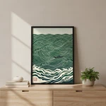 Japanese Wave Wall Art Minimalist Ocean Print Ukiyo-e Style Home Decor Zen Gift. Fixed Price $17.99.